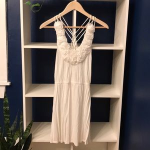 White rosette collar dress